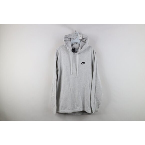 Vintage Y2K Nike Mens Medium Travis Scott Mini Swoosh Hooded Hoodie T-Shirt Gray - Picture 1 of 13